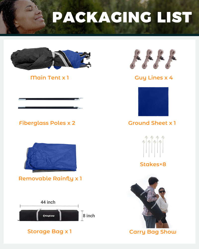 Load image into Gallery viewer, KingCamp MARASUSA Q II Double Privacy Shelter | 2-Room Pop-Up Shower Tent with UPF50+ Sun Protection, XL 7x7ft Interior for Camping Shower, Toilet &amp; Changing Room
