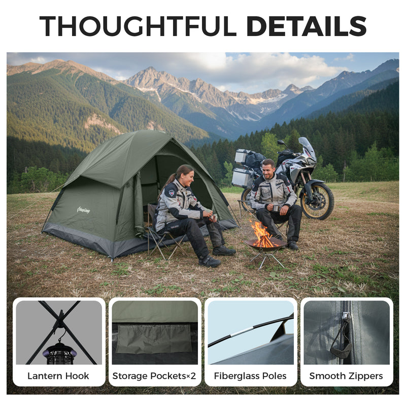 Load image into Gallery viewer, KingCamp HOLIDAY PRO II 2-Person Camping Tent | Ultralight Backpacking Tent with Enlarged Rain Fly
