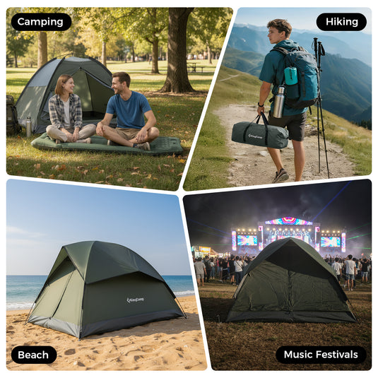 camping backpack with tent KingCamp HOLIDAY PRO II 2-Person Camping Tent