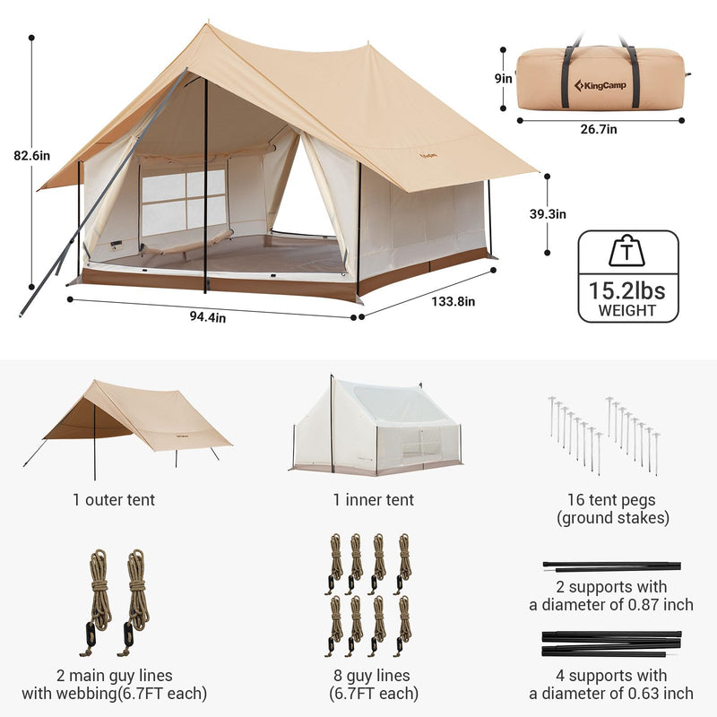 Load image into Gallery viewer, KingCamp Mountain In C2 Cabin Tent
