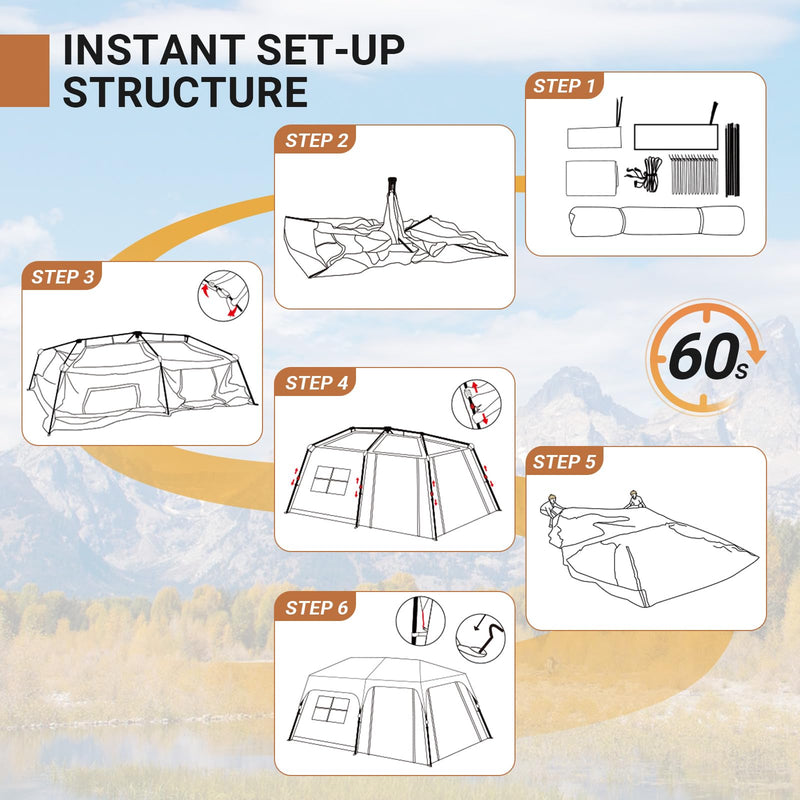 Load image into Gallery viewer, KingCamp MOUNTAIN IN T2 Instant Cabin Tent
