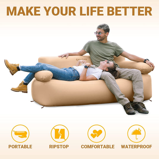 KingCamp Double Inflatable Sofa with Foot Pump