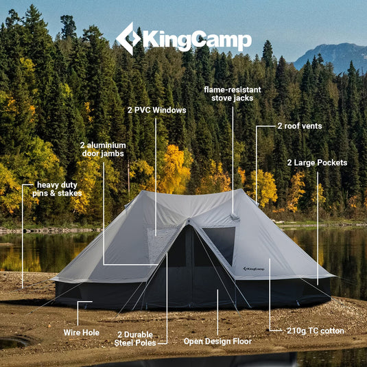 canvas tent large KingCamp KHAN Palace Glamping Tent Canvas Tent – BRoadout