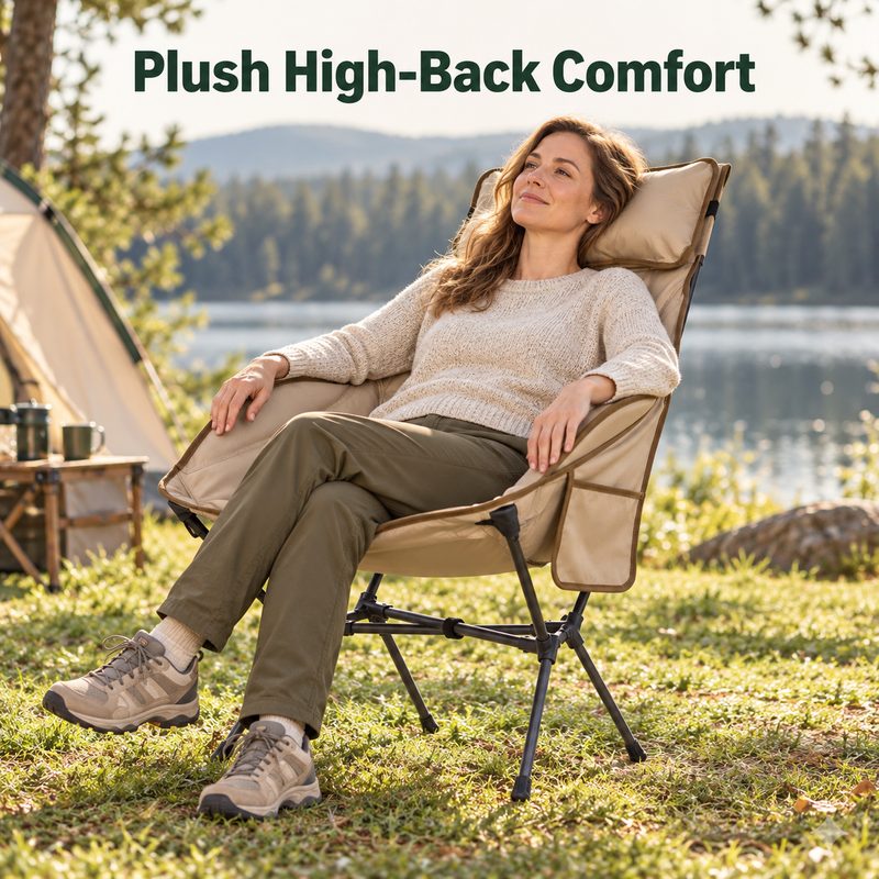 Load image into Gallery viewer, KingCamp BALSA C20 Padded High Back Camping Chair, Lightweight Aluminum Folding Chair with Pillow, 300 lbs Capacity &amp; Carry Bag
