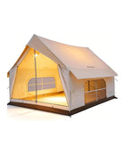 KingCamp Canvas Hot Tent with Stove Jack | 5-6 Person 4-Season Cabin Tent, Waterproof Windproof Family Camping Shelter
