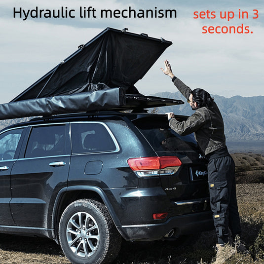 KingCamp ENDLESS 8 Rooftop Tent – 3‑Second Set‑Up, Ultra‑Thin 8cm Hard Shell, Waterproof & Lightweight for SUV/Truck Overlanding