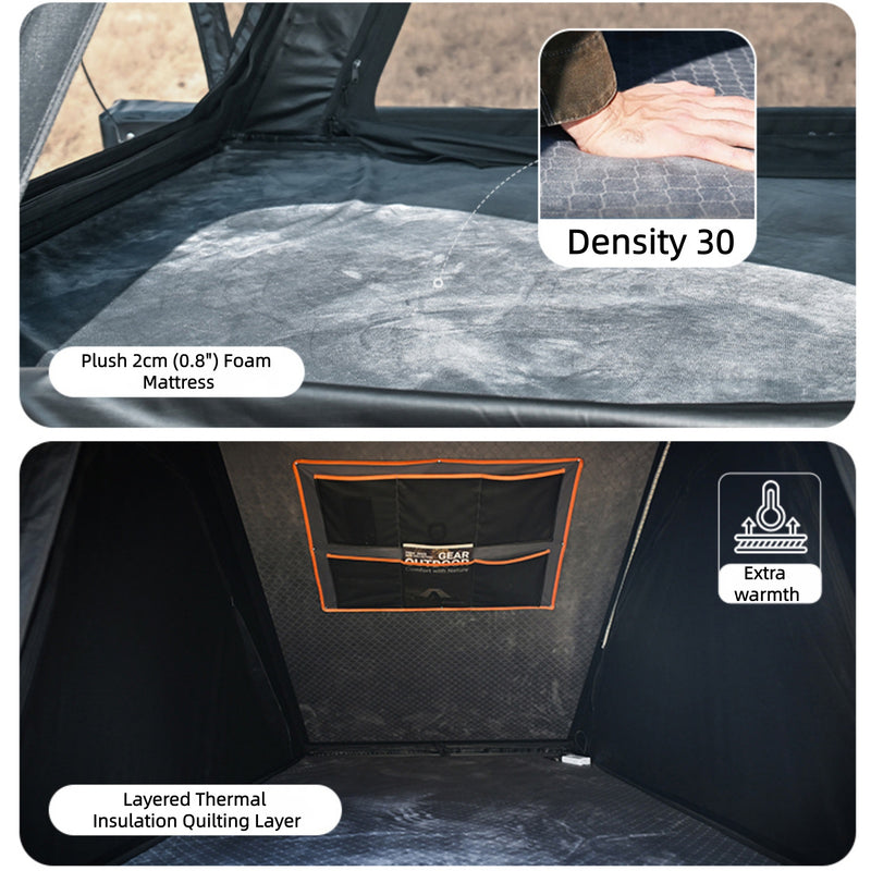 Load image into Gallery viewer, KingCamp ENDLESS 8 Rooftop Tent – 3‑Second Set‑Up, Ultra‑Thin 8cm Hard Shell, Waterproof &amp; Lightweight for SUV/Truck Overlanding
