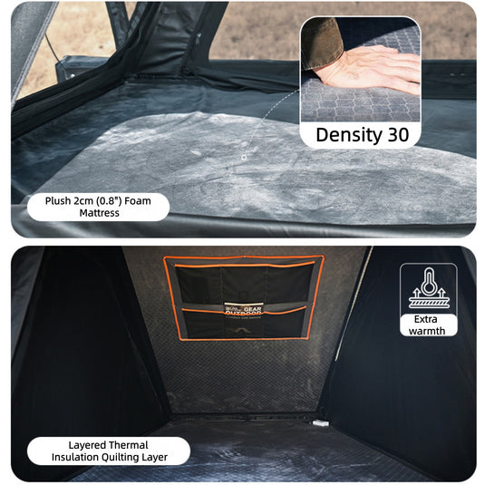 KingCamp ENDLESS 8 Rooftop Tent – 3‑Second Set‑Up, Ultra‑Thin 8cm Hard Shell, Waterproof & Lightweight for SUV/Truck Overlanding