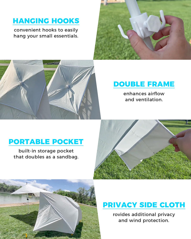 Load image into Gallery viewer, KingCamp 2-in-1 Beach Umbrella and Beach Shade Canopy
