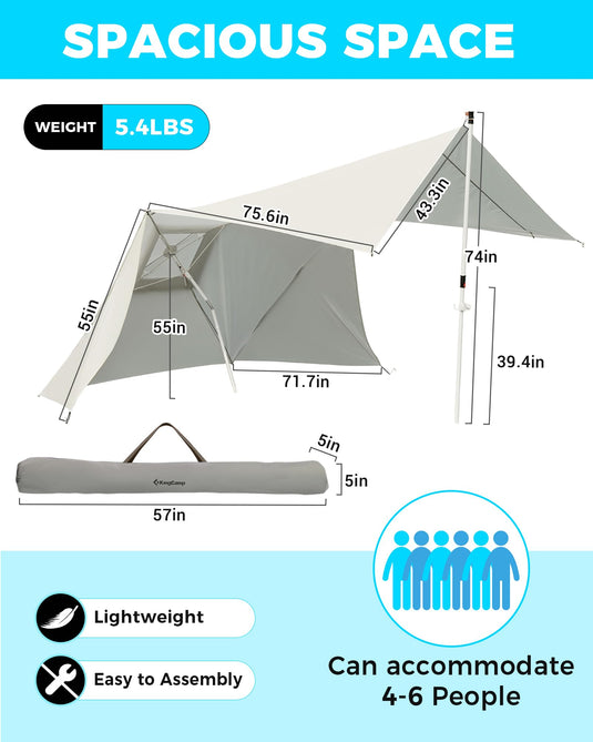 KingCamp 2-in-1 Beach Umbrella and Beach Shade Canopy