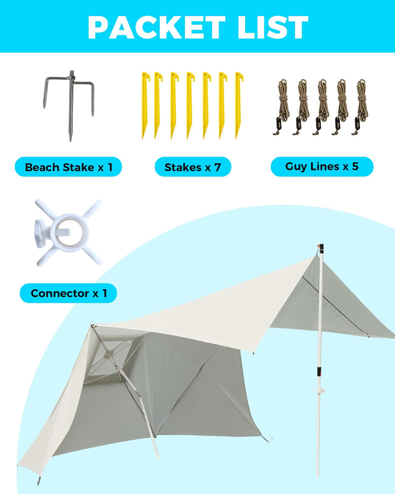 Load image into Gallery viewer, KingCamp 2-in-1 Beach Umbrella and Beach Shade Canopy
