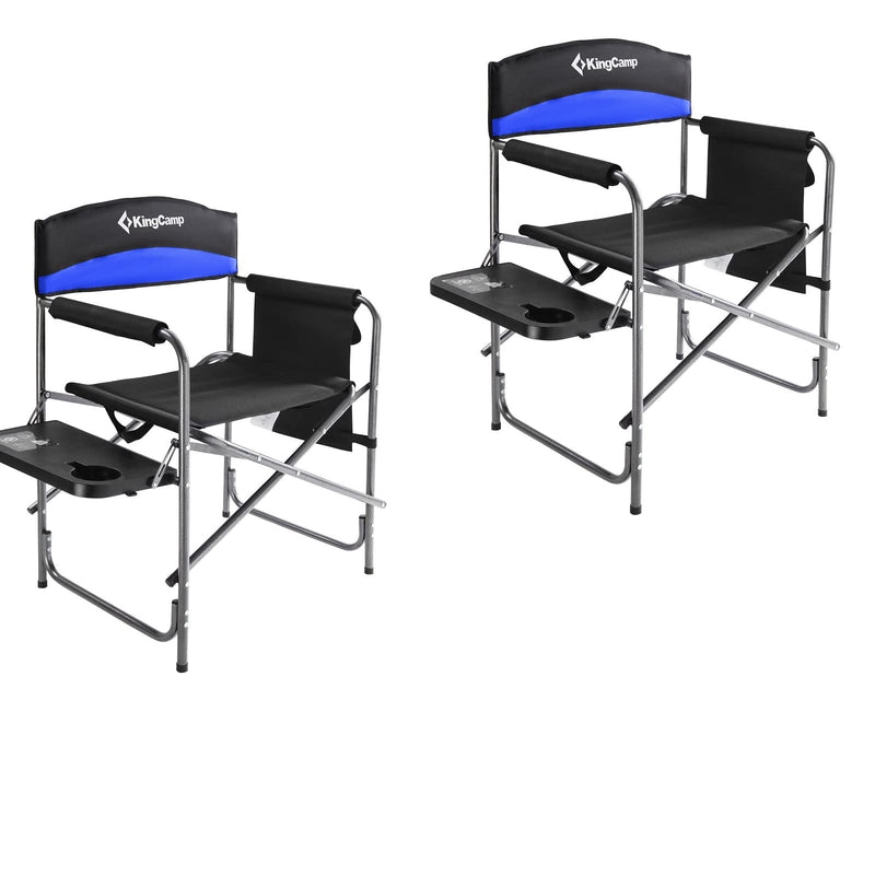 Load image into Gallery viewer, KingCamp ASH B10 Heavy Duty Director's Chair | Oversized 396lb Capacity Camping Chair with Foldable Side Table &amp; Detachable Pocket, Padded Seat for Big &amp; Tall Adults, One-Step Fold for Tailgating &amp; Lawn
