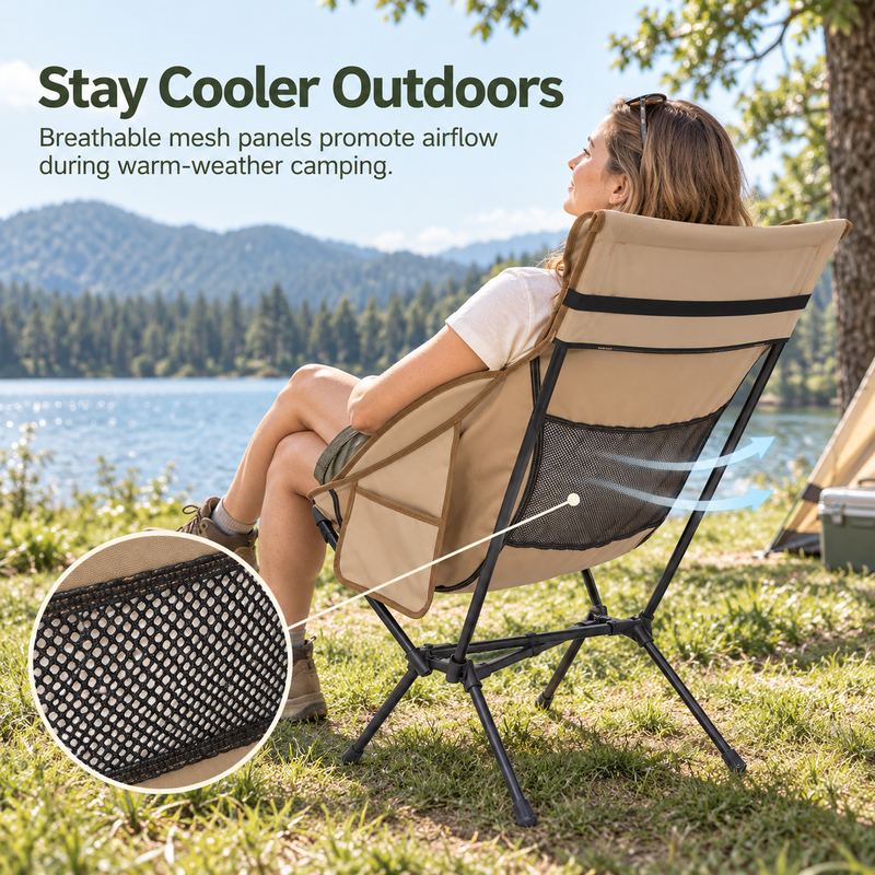 Load image into Gallery viewer, KingCamp BALSA C10 High Back Camping Chair, Lightweight Aluminum Folding Chair with Breathable Mesh, Pillow &amp; Carry Bag
