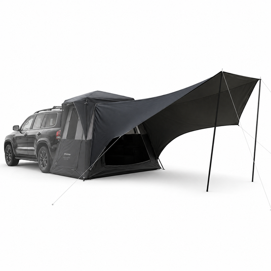 KingCamp BOUNDLESS X3 PRO Tarp | Expandable UPF50+ Canopy for SUV Tent, 15+ sq ft Waterproof Sun Shelter, Standalone or Connects to BOUNDLESS X3 PRO Camping Tent for Tailgate & Overlanding