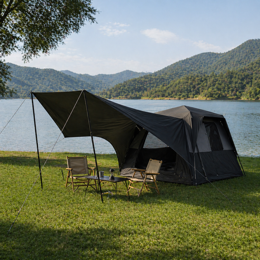 KingCamp BOUNDLESS X3 PRO Tarp | Expandable UPF50+ Canopy for SUV Tent, 15+ sq ft Waterproof Sun Shelter, Standalone or Connects to BOUNDLESS X3 PRO Camping Tent for Tailgate & Overlanding