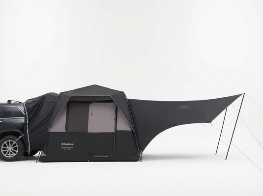 KingCamp BOUNDLESS X3 PRO Tarp | Expandable UPF50+ Canopy for SUV Tent, 15+ sq ft Waterproof Sun Shelter, Standalone or Connects to BOUNDLESS X3 PRO Camping Tent for Tailgate & Overlanding