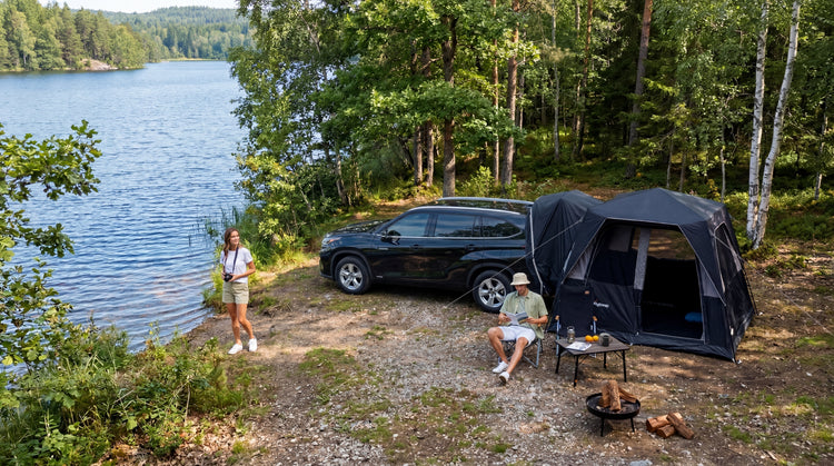 KingCamp BOUNDLESS X3 SUV Tent with Movie Screen | 5-6 Person Quick-Setup Car Camping Tent, 9.2x9.2ft Waterproof Family Shelter for Tailgating & Overlanding