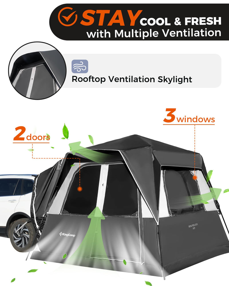 Load image into Gallery viewer, KingCamp BOUNDLESS X3 SUV Tent with Movie Screen
