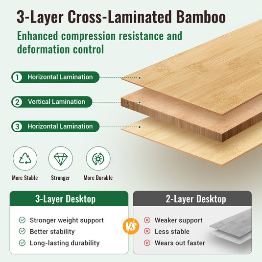 KingCamp BamAura 4Fold Bamboo Camping Table, Adjustable Height 16.5"-27.5", Portable Folding Table for 2-3 People