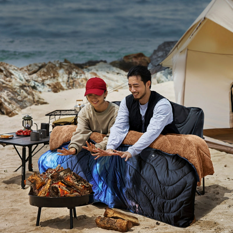 Load image into Gallery viewer, KingCamp Boho Printed Wearable Camping Blanket Starry Night Large Sherpa &amp; Water-Resistant Picnic Blanket for Outdoor Concerts, Beach &amp; Travel
