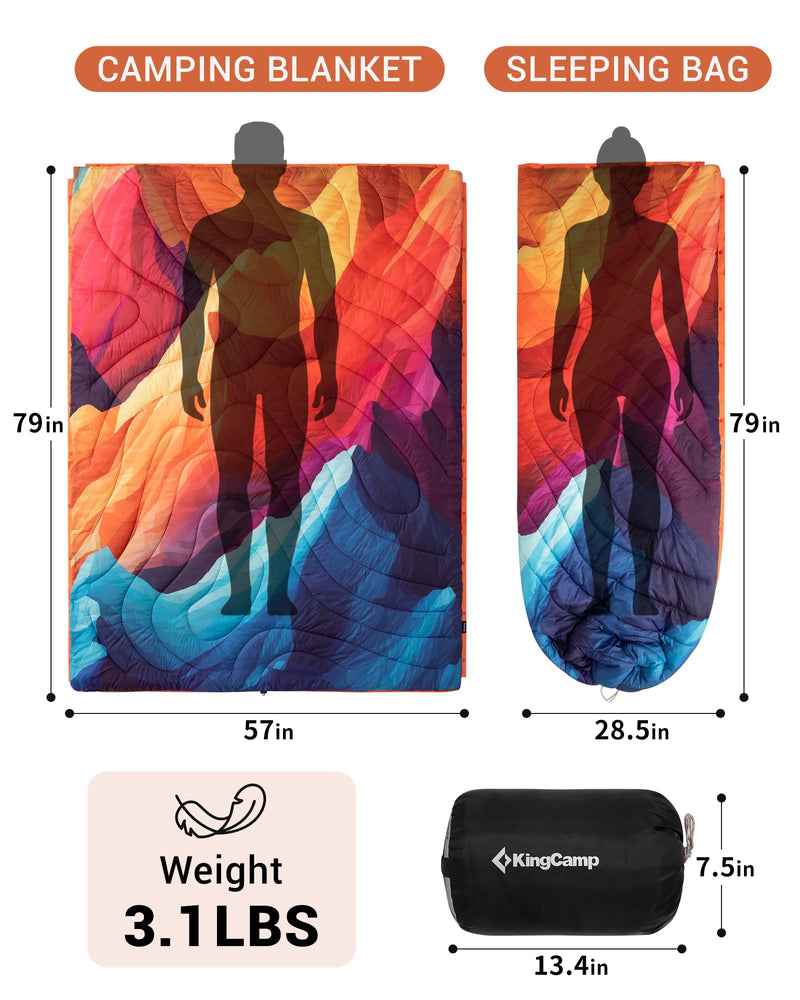 Load image into Gallery viewer, KingCamp Boho Printed Wearable Camping Blanket
