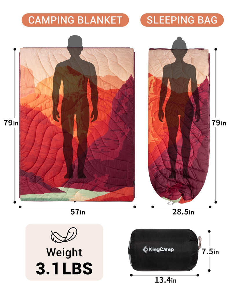 Load image into Gallery viewer, KingCamp Boho Printed Wearable Camping Blanket
