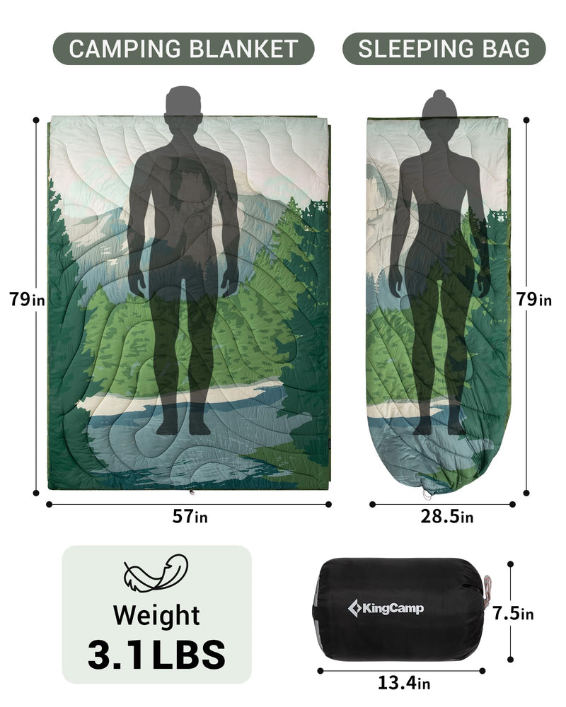 Load image into Gallery viewer, KingCamp Boho Printed Wearable Camping Blanket Sleeping Bags
