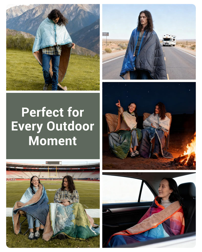Load image into Gallery viewer, KingCamp Boho Printed Wearable Camping Blanket
