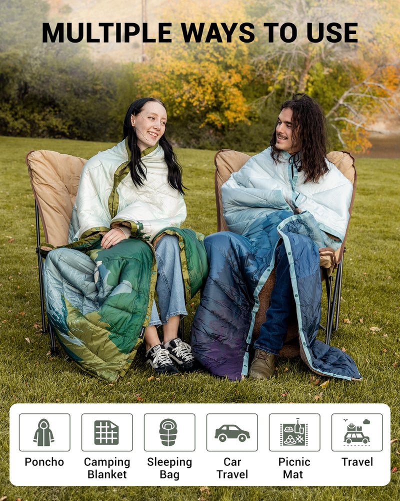 Load image into Gallery viewer, KingCamp Boho Printed Wearable Camping Blanket
