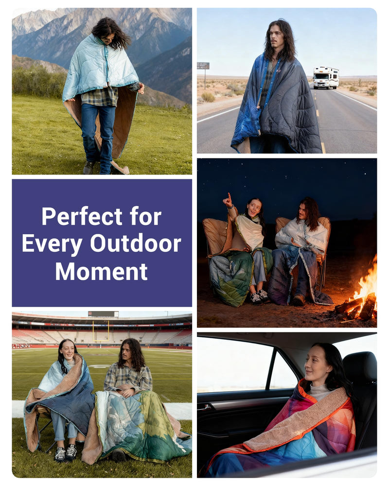 Load image into Gallery viewer, KingCamp Boho Printed Wearable Camping Blanket
