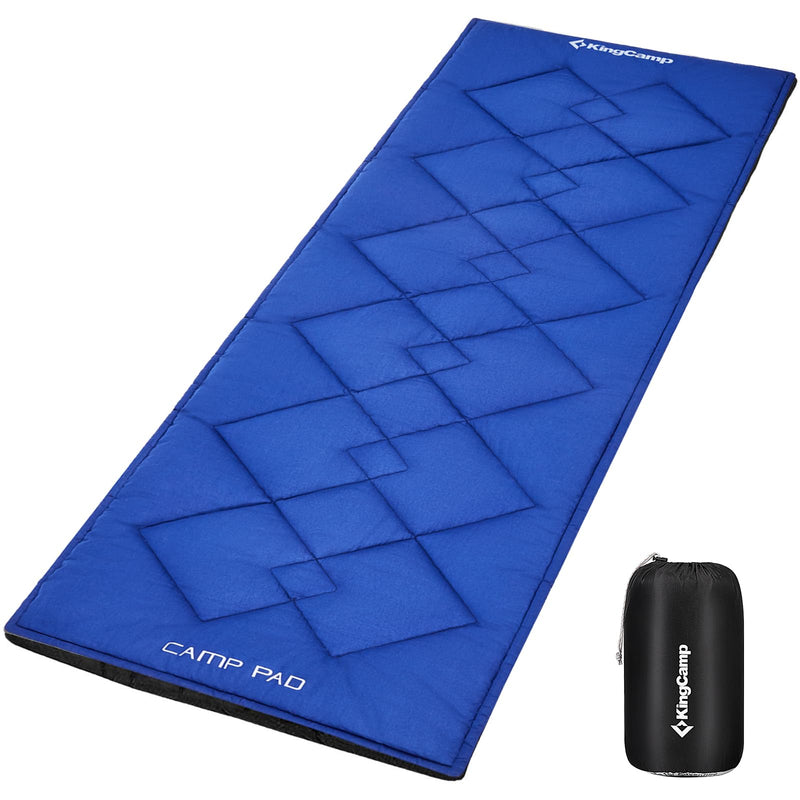 Load image into Gallery viewer, KingCamp CAMP PAD 350 Quilted Camping Cot Pad, Lightweight Padded Sleeping Mat with Elastic Straps, Machine Washable, 75" x 25"

