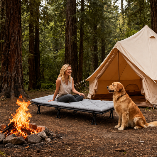 KingCamp CAMP PAD 500 Camping Cot Pad, Thick Quilted Sleeping Mat with Elastic Straps, Machine Washable, 75" x 25"