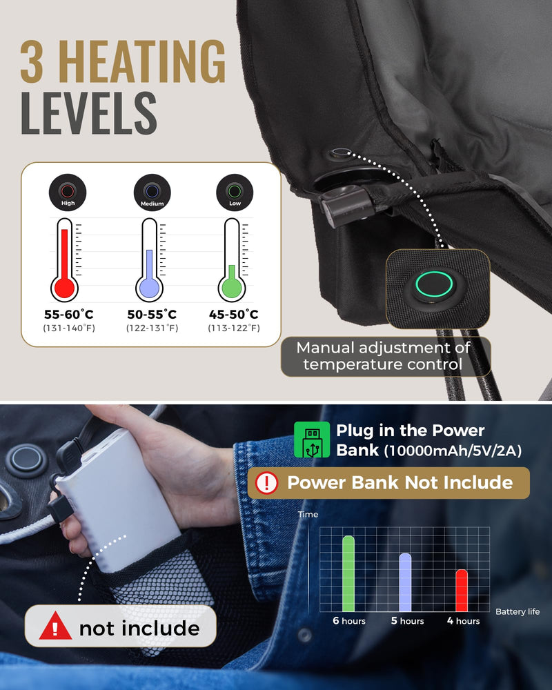 Load image into Gallery viewer, KingCamp CANNA C10 PLUS Heated Camping Chair - Oversized Single Chair with 3 Heat Settings

