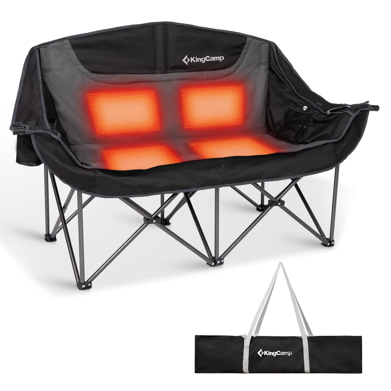 Load image into Gallery viewer, KingCamp CANNA C20 PLUS Heated Loveseat Camping Chair - 2-Person Oversized Padded Couples Chair with 3-Temperature Settings
