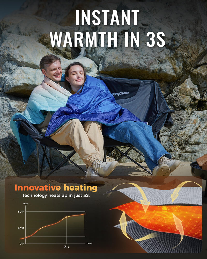 Load image into Gallery viewer, KingCamp CANNA C20 PLUS Heated Loveseat Camping Chair - Instant Warmth in 3s
