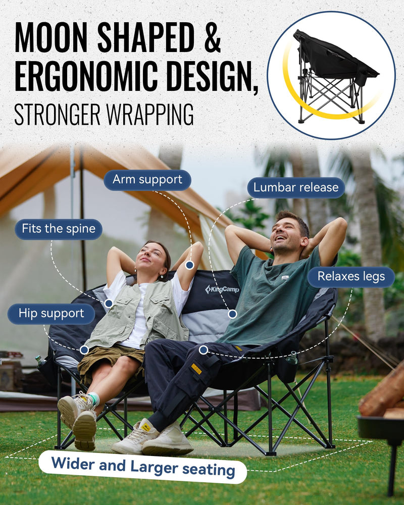 Load image into Gallery viewer, KingCamp CHERRY C20 Loveseat Moon Chair Ergonomic Design
