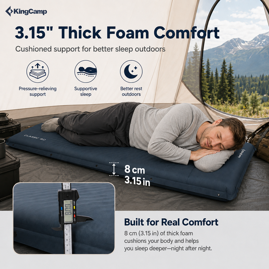 KingCamp CLASSIC 8.0 Self-Inflating Sleeping Pad, 3.15