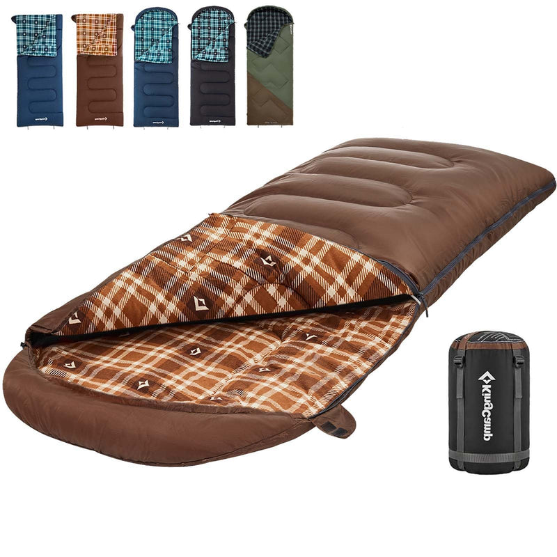 Load image into Gallery viewer, KingCamp CLOUDY 400 Cold Weather Sleeping Bag for Adults - 4-Season, Wide, Waterproof, Converts to Double

