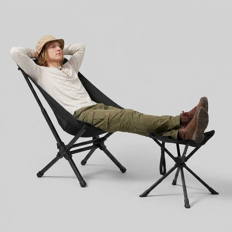 Laden Sie das Bild in Galerie -Viewer, KingCamp Camping Chair &amp; Swivel Stool Bundle, High Back Chair + 360° Adjustable Folding Stool, 330 lbs Capacity

