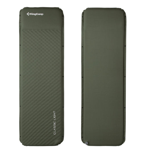 KingCamp Classic Light Self-Inflating Sleeping Pad – 2in Thick, Built-in Pillow, Compact for Backpacking & Camping