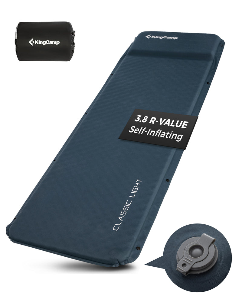 Load image into Gallery viewer, KingCamp Classic Light Self-Inflating Sleeping Pad – 2in Thick, Built-in Pillow, Compact for Backpacking &amp; Camping
