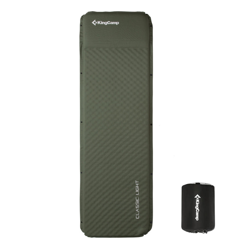 Load image into Gallery viewer, KingCamp Classic Light Self-Inflating Sleeping Pad – 2in Thick, Built-in Pillow, Compact for Backpacking &amp; Camping
