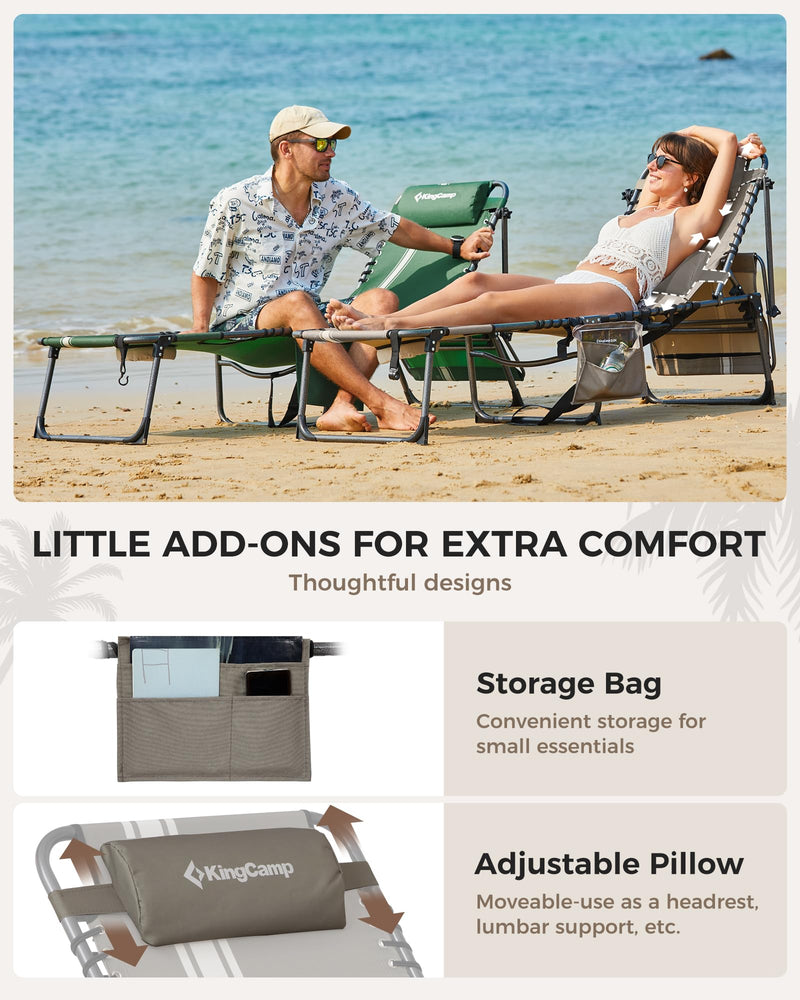 Load image into Gallery viewer, KingCamp Comfort Backpack Chaise Lounge with Face Hole and Pillow
