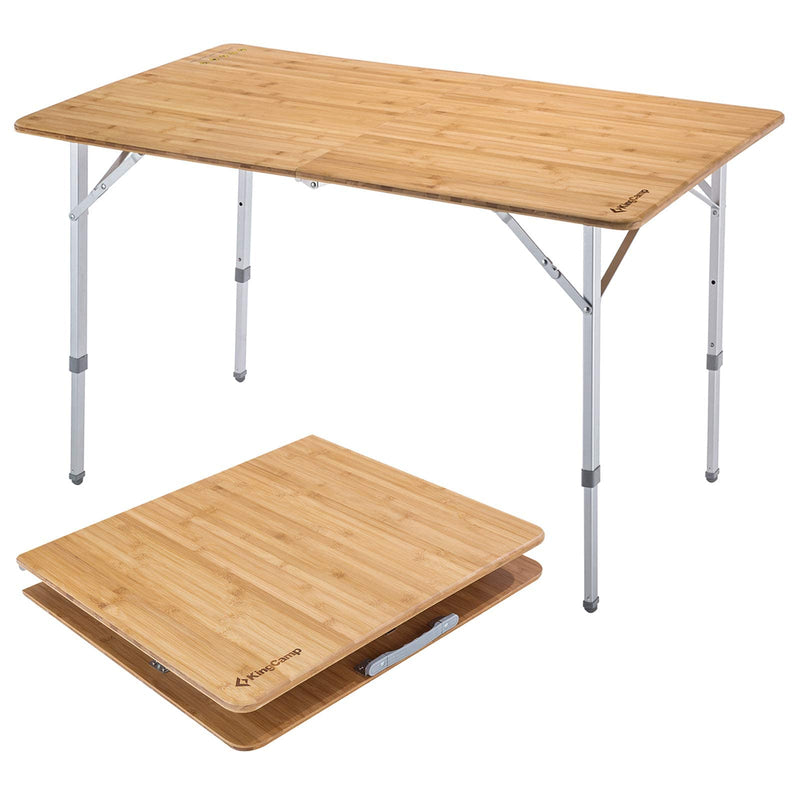 Cargue la imagen en el visor de la galería, KingCamp Compact 2-Folding Bamboo Table for 4-6 Person
