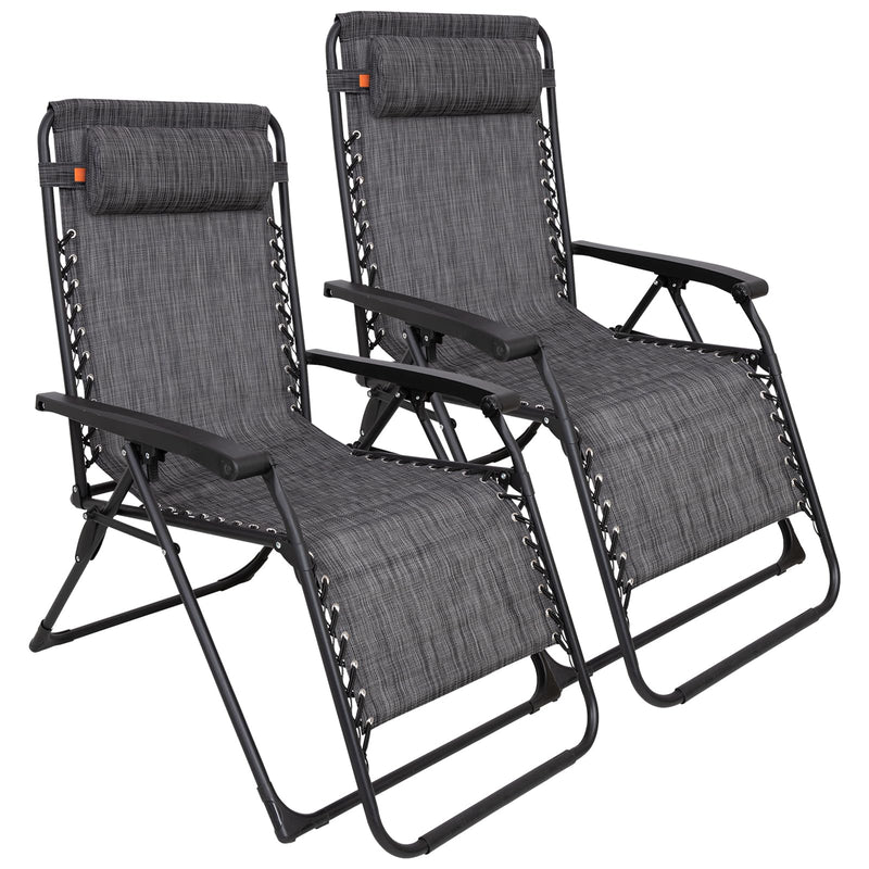 Load image into Gallery viewer, KingCamp DAYLILY B10 Zero Gravity Chair, Adjustable Reclining Outdoor Lounge Chair with Headrest, Teslin Mesh &amp; Heavy-Duty Steel Frame 2PACK
