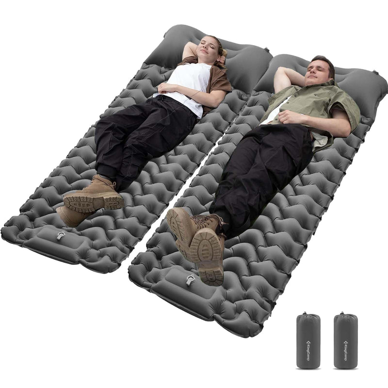 Load image into Gallery viewer, KingCamp DELUXE 10 Single Air Pad Spacious Mattress - 2 Pack Grey
