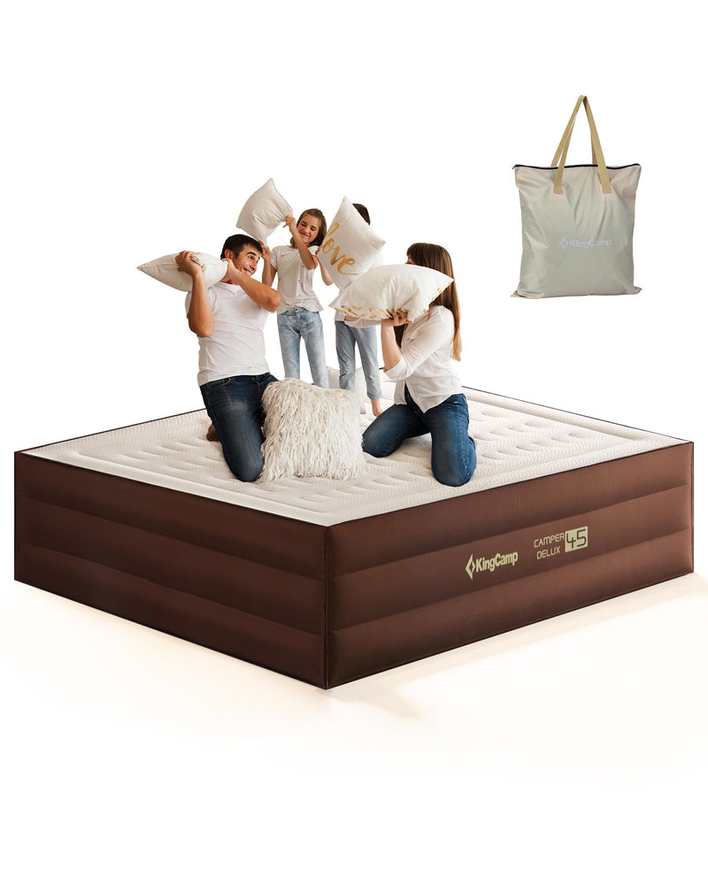 Load image into Gallery viewer, KingCamp Eco-Luxury Queen Air Bed — TPU+Bamboo Fiber, Built-In Pump, 10 lbs
