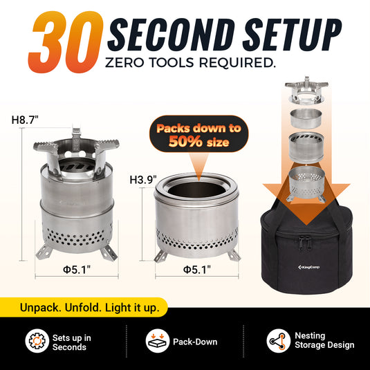 KingCamp FIREWOOD Folding Wood Stove