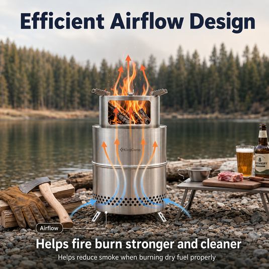 KingCamp FIREWOOD M Folding Wood Stove with Efficient Airflow Design
