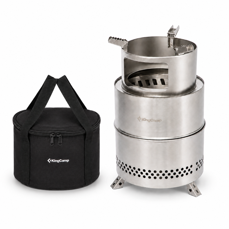Laden Sie das Bild in Galerie -Viewer, KingCamp FIREWOOD M Folding Wood Stove, Portable Stainless Steel Campfire Stove for Camping, BBQ, Cooking &amp; Boiling Water
